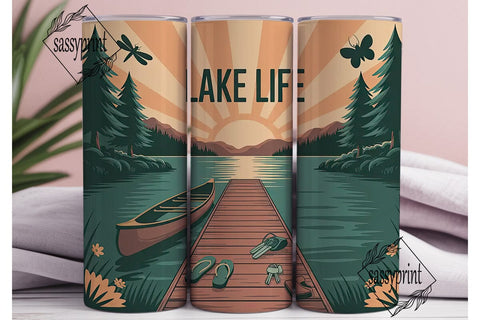 Lake Life 20oz Tumbler Wrap Sublimation sassyprint 