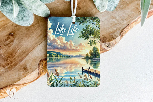 Lake Life Air Freshener, Car Freshie Sublimation PNG Sublimation BijouBay 