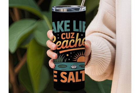 Lake Life Beaches Salty 20oz Tumbler Sublimation DesignSVG 