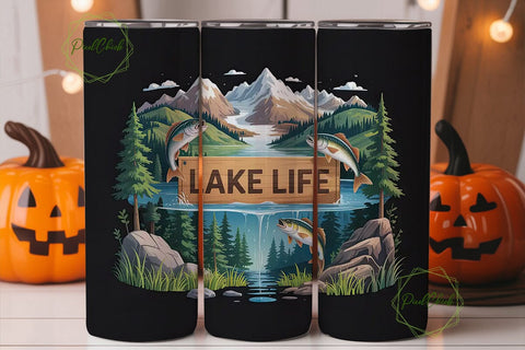 Lake Life Fishing Scene 20oz Tumbler Sublimation PixelChick 