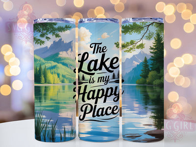 Lake Life Happy Place 20oz Tumbler, Lake Life, Happy Place, Tumbler Wrap, Sublimation Design, 20oz Tumbler, Nature Vibes, PNG Wrap Sublimation SvggirlplusArt 