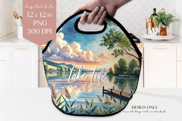 Lake Life Lunch Bag PNG Sublimation Design Sublimation BijouBay 