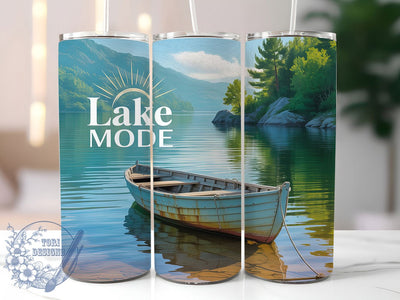 Lake Life Mode 20oz Tumbler, Lake Mode, Outdoor Tumbler, Summer Wrap, Nature PNG Design, Sublimation Design, 20oz Tumbler Wrap, Adventure Cup Design Sublimation ToriDesigns 