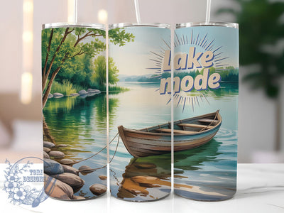 Lake Life Mode 20oz Tumbler, Lake Mode, Outdoor Tumbler, Summer Wrap, Nature PNG Design, Sublimation Design, 20oz Tumbler Wrap, Adventure Cup Design Sublimation ToriDesigns 