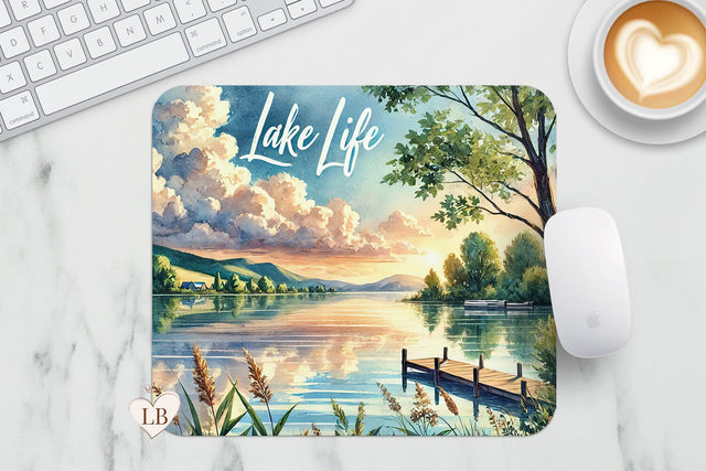Lake Life Mouse Pad - Summer Lakeside Mousepad PNG Sublimation BijouBay 