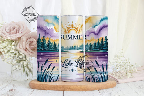 Lake Life Summer 20oz Tumbler Wrap Sublimation sassyprint 