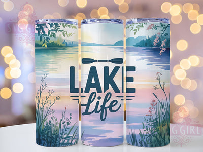 Lake Life Summer Vibes 20oz Tumbler, Lake Life, Tumbler Wrap, Sublimation Design, 20oz Tumbler, Summer Vibes, Outdoor Lifestyle, PNG Wrap Sublimation SvggirlplusArt 