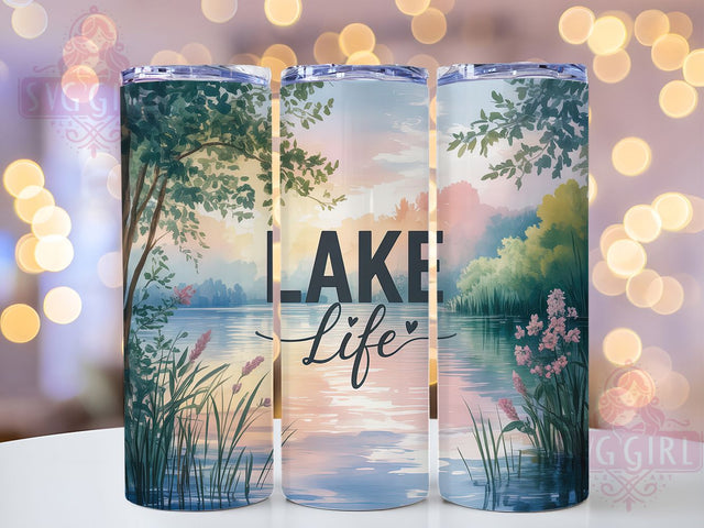 Lake Life Summer Vibes 20oz Tumbler, Lake Life, Tumbler Wrap, Sublimation Design, 20oz Tumbler, Summer Vibes, Outdoor Lifestyle, PNG Wrap Sublimation SvggirlplusArt 