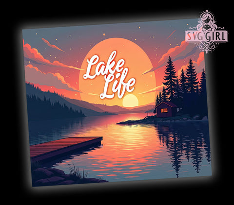 Lake Life Tumbler, Boating Tumbler Wrap, 20oz Tumbler Design, Sublimation PNG, Boat Lover Gift, Summer Water Activities, Nautical Decor, Outdoor Adventure Tumbler Sublimation SvggirlplusArt 