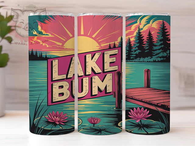 Lake Life Waterfront Tumbler Wrap, Lake Life Tumbler, 20oz Sublimation Design, Lakeside Tumbler Wrap, Cottage Living Tumbler, Waterfront Lifestyle, Digital Tumbler Art Sublimation Lara' s Designs 