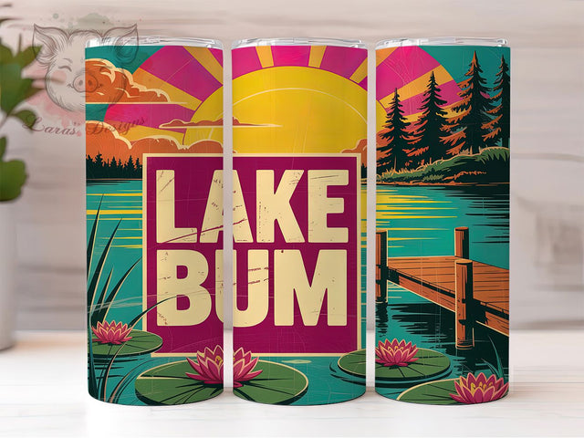 Lake Life Waterfront Tumbler Wrap, Lake Life Tumbler, 20oz Sublimation Design, Lakeside Tumbler Wrap, Cottage Living Tumbler, Waterfront Lifestyle, Digital Tumbler Art Sublimation Lara' s Designs 