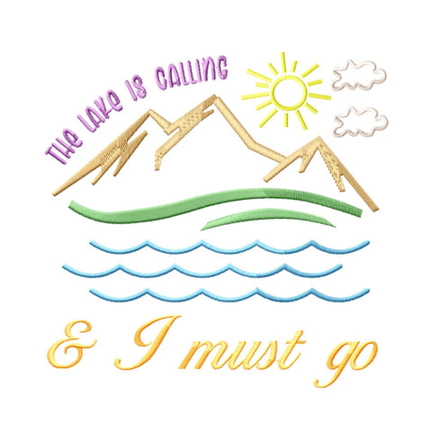 Lake Quotes Embroidery Designs Bundle - 6 Designs, Lake Embroidery Patterns, Lake Sayings Embroidery Files, Lake Vibes Embroidery Files Embroidery/Applique DESIGNS HappyDesignStudio 