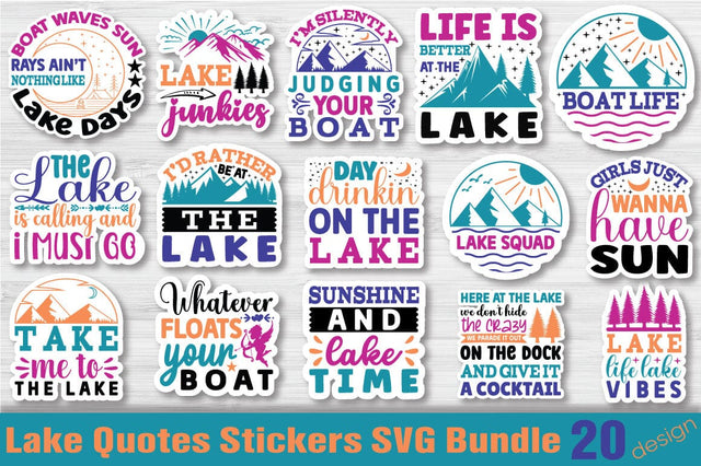 Lake Quotes SVG Bundle SVG Angelina750 