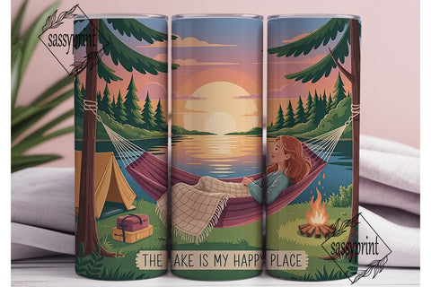 Lake Sunset Camping Scene 20oz Tumbler Sublimation sassyprint 