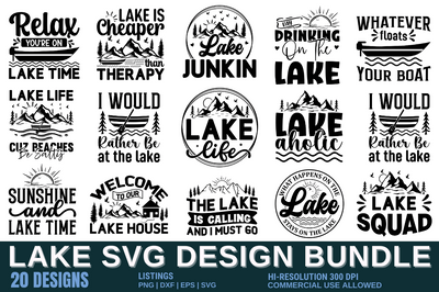 Lake SVG Design Bundle SVG Designangry 