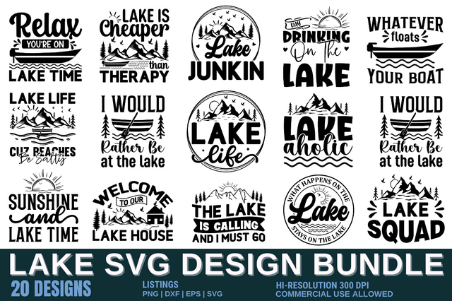 Lake SVG Design Bundle SVG Designangry 