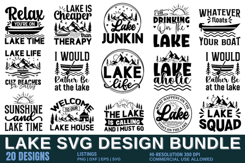 Lake SVG Design Bundle SVG Designangry 