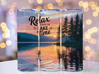Lake Time Relax 20oz Tumbler, Lake Time, Relax, Tumbler Wrap, Sublimation Design, 20oz Tumbler, Summer Vibes, PNG Wrap Sublimation SvggirlplusArt 