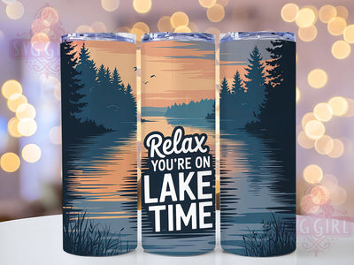 Lake Time Relax 20oz Tumbler, Lake Time, Relax, Tumbler Wrap, Sublimation Design, 20oz Tumbler, Summer Vibes, PNG Wrap Sublimation SvggirlplusArt 