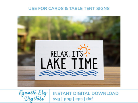 Lake Time SVG Relax It's Lake Time saying with waves and sun SVG Kyanite Sky Digitals 