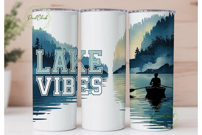 Lake Vibes 20oz Tumbler Wrap Sublimation PixelChick 