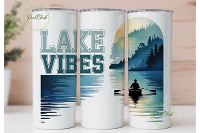 Lake Vibes 20oz Tumbler Wrap Sublimation PixelChick 