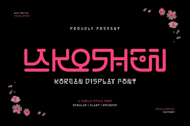 Lakoshen - Korean Style Font Font twinletter 