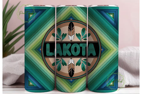 Lakota Beaded Design 20oz Tumbler Wrap Sublimation PixelChick 