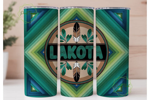 Lakota Beaded Design 20oz Tumbler Wrap Sublimation PixelChick 