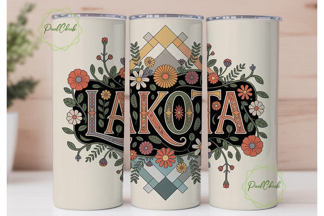 Lakota Floral Tumbler Design Sublimation PixelChick 