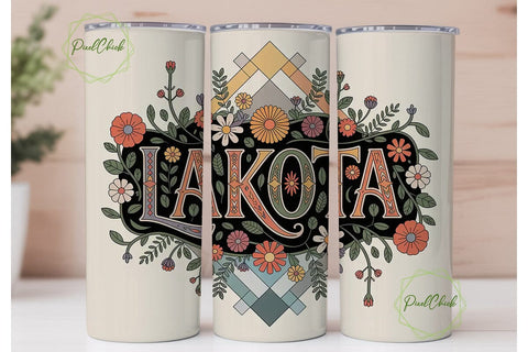 Lakota Floral Tumbler Design Sublimation PixelChick 