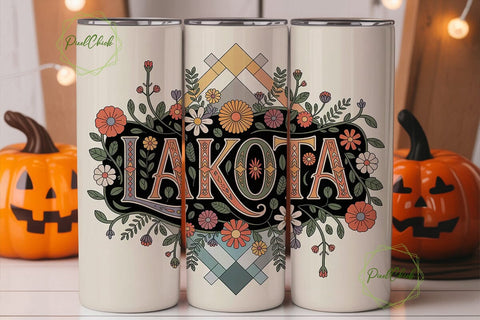 Lakota Floral Tumbler Design Sublimation PixelChick 