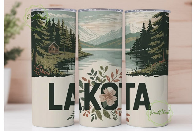 Lakota Nature 20oz Tumbler Wrap Sublimation PixelChick 