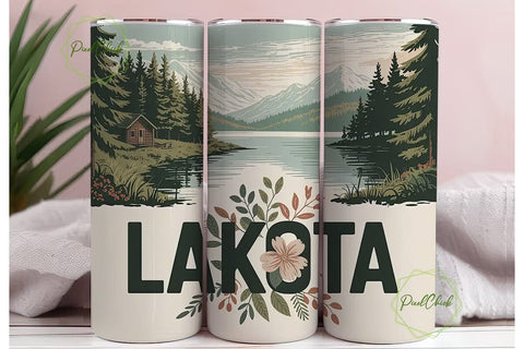 Lakota Nature 20oz Tumbler Wrap Sublimation PixelChick 