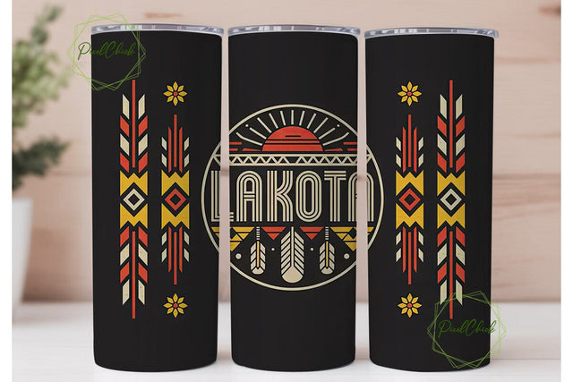Lakota Tribal Pride 20oz Tumbler Wrap Sublimation PixelChick 