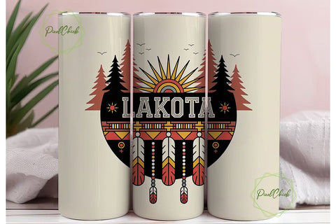 Lakota Tumbler Wrap PNG Sublimation PixelChick 