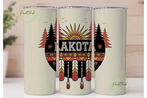 Lakota Tumbler Wrap PNG Sublimation PixelChick 