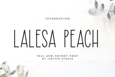 Lalesa Peach - Tall and Skinny Font Font Jimtype Studio 