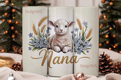 Lamb and Nana 20oz Tumbler Wrap Sublimation DesignSVG 