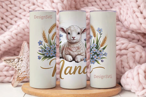 Lamb and Nana 20oz Tumbler Wrap Sublimation DesignSVG 