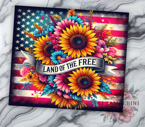 Land Of The Free 20oz Tumbler Wrap PNG, 4th of July Tumbler Png, Straight & Tapered Tumbler Wrap, Instant Digital Download Sublimation Li Zamperini 