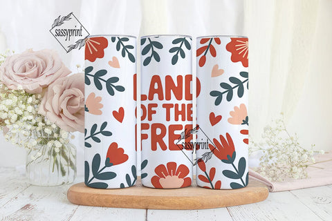 Land of the Free 20oz Tumbler Wrap Sublimation sassyprint 