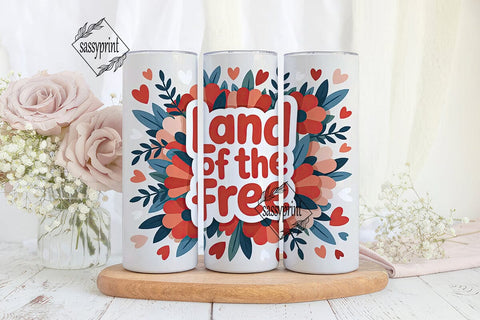 Land of the Free 20oz Tumbler Wrap Sublimation sassyprint 