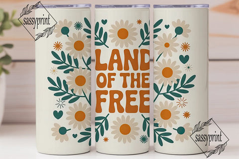 Land of the Free 20oz Tumbler Wrap Sublimation sassyprint 