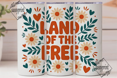 Land of the Free 20oz Tumbler Wrap Sublimation sassyprint 