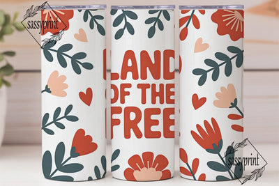 Land of the Free 20oz Tumbler Wrap Sublimation sassyprint 