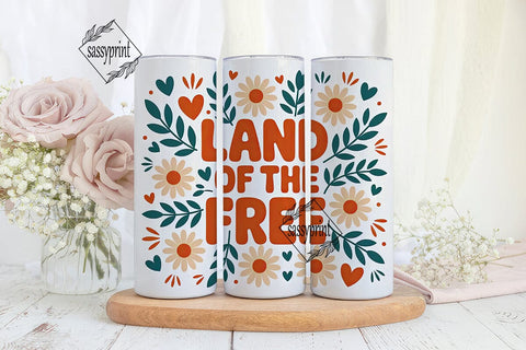 Land of the Free 20oz Tumbler Wrap Sublimation sassyprint 