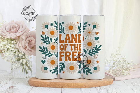 Land of the Free 20oz Tumbler Wrap Sublimation sassyprint 