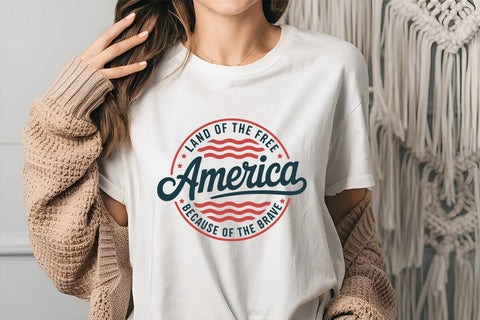 Land of the Free America Because of the Brave SVG Angelina750 