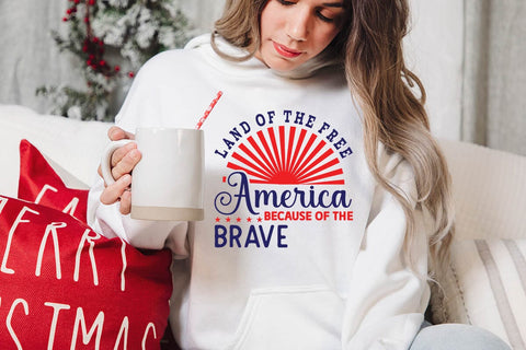 land of the free america because of the brave SVG Angelina750 